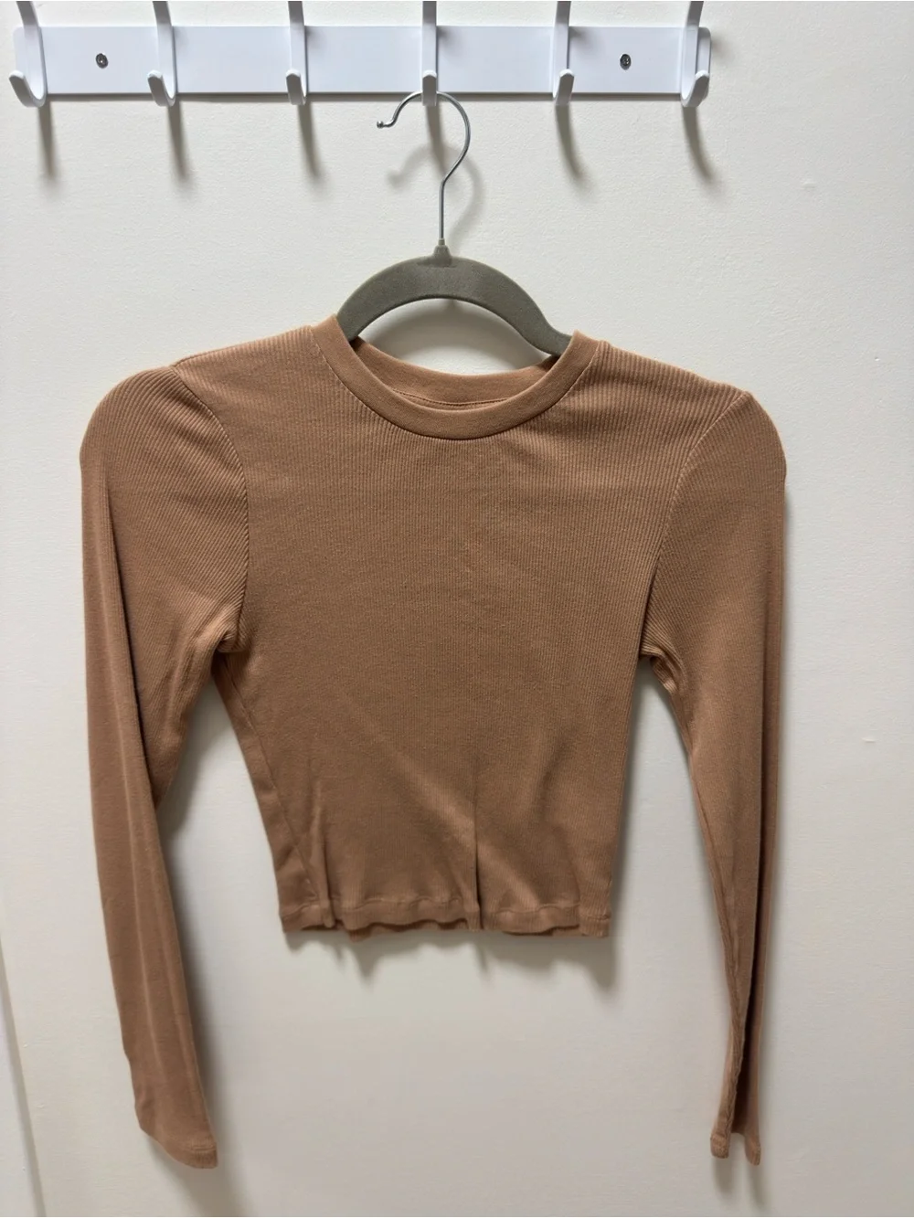 TNA Ribbed Crewneck Top - Brown - Picture 2 of 2